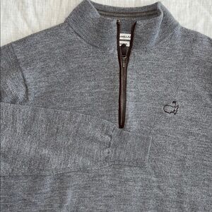 Masters Peter Millar Crown Soft Nappa Trim Quarter Zip - Merino Wool Sweater